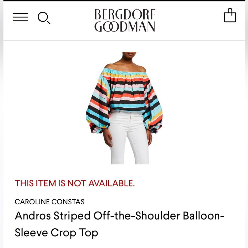 Caroline Constas White and Pink Oversized Crop Blouse - Picture 8 of 8